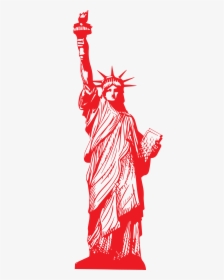 Statue Of Liberty Clipart Png - Statue Of Liberty Black And White Drawing, Transparent Png, Transparent PNG
