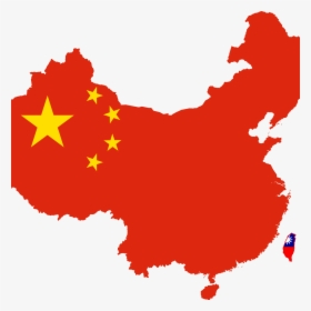 Chinese Flag Map - China And Tiwans Flag, HD Png Download, Transparent PNG
