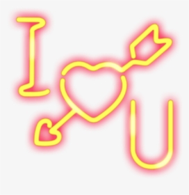 #love #neon #heart #arrow #arrowheart #aesthetic #iloveyou - Transparent Neon I Love You Png, Png Download, Transparent PNG