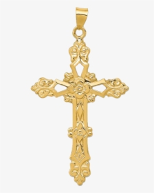 Large Gold Cross Pendant - Croix De Bapteme Orthodoxe, HD Png Download, Transparent PNG
