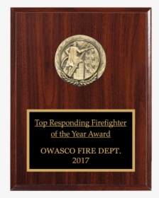 Cherry Finish Firefighter Sample Plaque 11, HD Png Download, Transparent PNG