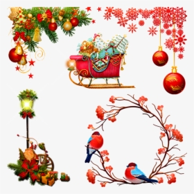 Christmas Ornaments, Wreath, Lights, Ornament - Снегири На Рябине Рисунок, HD Png Download, Transparent PNG