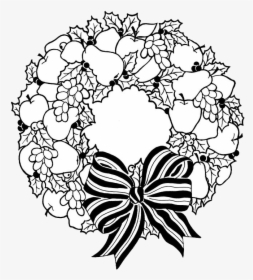 Transparent Holiday Wreath Clipart - Christmas Wreath Coloring Pages, HD Png Download, Transparent PNG