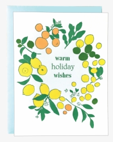 Citrus Wreath Holiday Card - Greeting Card, HD Png Download, Transparent PNG