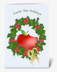 Apple And Wreath - Greeting Card, HD Png Download, Transparent PNG