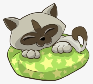 Cartoon,plant,cat - Cat On Cushion Clipart, HD Png Download, Transparent PNG