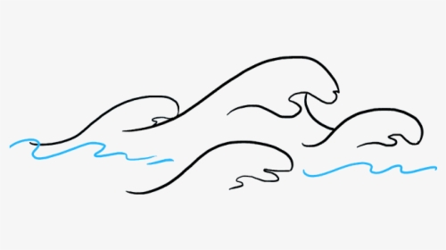 Drawn Wave Transparent - Drawing Of Water Waves, HD Png Download, Transparent PNG