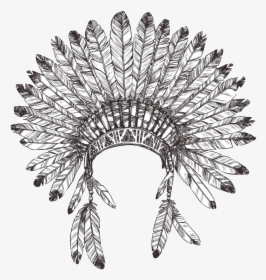 #indian #native #nativeamerican #headress #headdress - Native American Headdress Drawing, HD Png Download, Transparent PNG