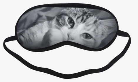 Classic Cat In Black And White - Sleeping Mask Dinosaur Eyes, HD Png Download, Transparent PNG