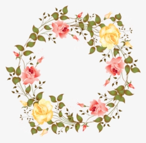 #aesthetic #circle #circleframe #frame #floral #flowers - Rose Circle Frame Png, Transparent Png, Transparent PNG