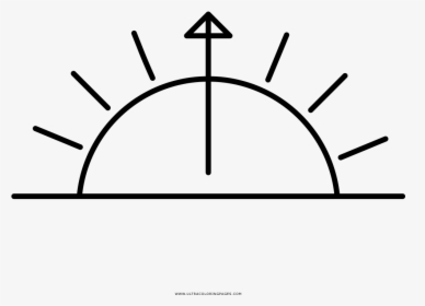 Sunrise Coloring Page - Black And White Sun Image Clipart, HD Png Download, Transparent PNG