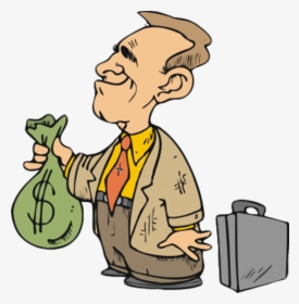 Money Bag Clip Art - Cartoon Holding Money Png, Transparent Png, Transparent PNG
