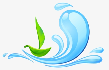 Water Drop Clipart Green Water - Leaf And Water Drop Clipart, HD Png Download, Transparent PNG