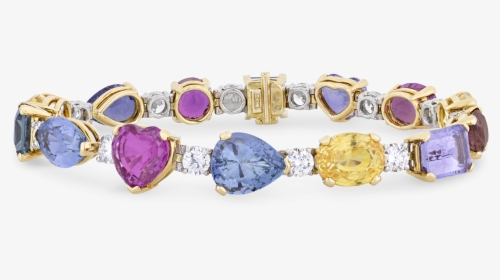 Multi-color Sapphire And Diamond Bracelet - Sapphire, HD Png Download, Transparent PNG