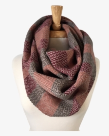 Oxblood, Peach And Charcoal Grey Woven Infinity Scarf - Scarf, HD Png Download, Transparent PNG