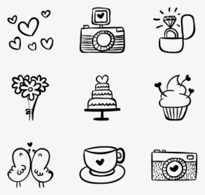 Saint Valentine Outline - Cute Icon Png Black And White, Transparent Png, Transparent PNG