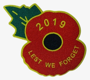2019 Lest We Forget Self-adhesive Poppy - Embroidery, HD Png Download, Transparent PNG
