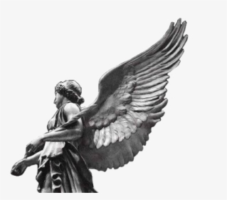 #statue #angel #pngs #png #lovely Pngs #usewithcredit - Black And White Angel Aesthetic, Transparent Png, Transparent PNG