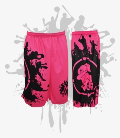 Splatter Splash Mens Full Dye Shorts Neon Pink/black - Full Dye Mens Softball Jerseys, HD Png Download, Transparent PNG