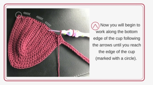 Transparent Crochet Yarn Clipart - Crochet A Bra Cup Step, HD Png Download, Transparent PNG