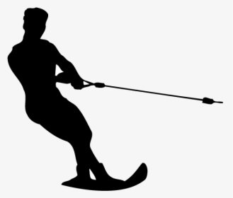 Water Skiing Clip Art - Water Skiing Slalom Silhouette, HD Png Download, Transparent PNG