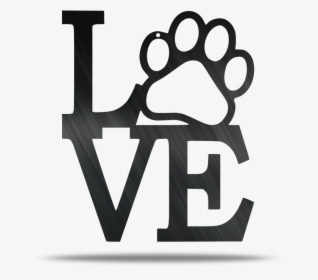 Paw Love Metal Wall Sign - Love Sign With Dog Paw, HD Png Download, Transparent PNG