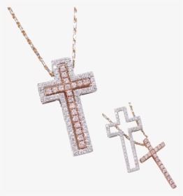 Rose Gold Diamond Cross Chain, HD Png Download, Transparent PNG