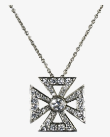 Tiffany Platinum Diamond Cross Necklace - Locket, HD Png Download, Transparent PNG