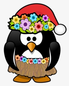 Christmas In July Penguin - Hawaiian Penguin Clipart, HD Png Download, Transparent PNG