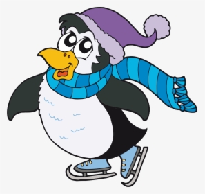 Ice Skating, Penguins, Applique, Group, Pin Pin, Christmas, - Ice Skating Penguin Cartoon Png, Transparent Png, Transparent PNG