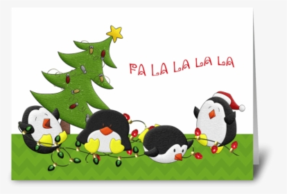 Holiday Penguin Fun Greeting Card - Cartoon, HD Png Download, Transparent PNG