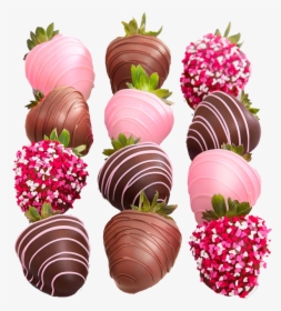 12 Chocolate Covered Strawberries With Shots Valentines - Chocolate Covered Strawberry With Sprinkles, HD Png Download, Transparent PNG