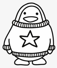 Christmas Jumper Penguin Digi Stamp - Doodle, HD Png Download, Transparent PNG