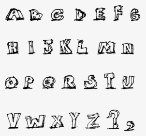 Hand Drawn Blocky Alphabet In Caps - Hand Drawn Letters Png, Transparent Png, Transparent PNG