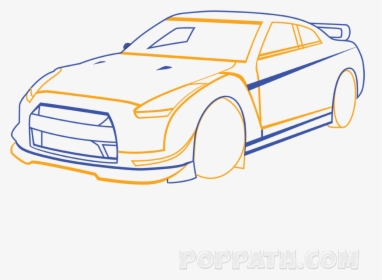 Transparent Car Drawing Png - Racing Car Outline Drawing, Png Download, Transparent PNG