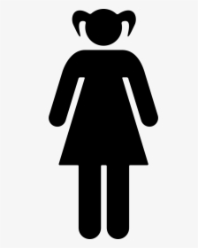Young Woman With Two Ponytails Comments - Women Bathroom Sign Red, HD Png Download, Transparent PNG