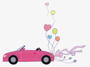 Carton Drawing Car - Pink Car Drawing, HD Png Download, Transparent PNG