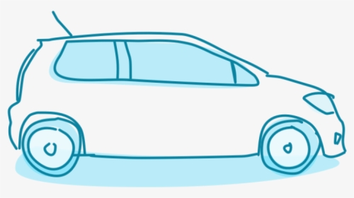 A Drawing Of A Generic Four Seat Car - City Car, HD Png Download, Transparent PNG