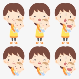 Woman Hug Baby With Different Emotions Free Png And - Boy With Emotions Png, Transparent Png, Transparent PNG