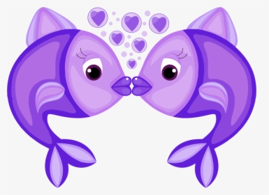 Fish In Love Clip Art, HD Png Download, Transparent PNG