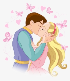 Cartoon Kiss Clip Art - Prince And Princess Kiss, HD Png Download, Transparent PNG