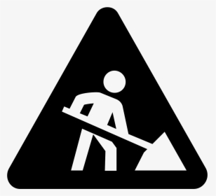 Construction - Under Construction Sign Black And White, HD Png Download, Transparent PNG
