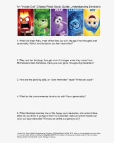 Inside Out Study Guide Understanding Emotions, HD Png Download, Transparent PNG
