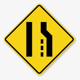 Sign Means Right Lane Ends, HD Png Download, Transparent PNG