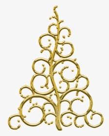 Decor Element Golden Free Photo - Transparent Golden Christmas Trees, HD Png Download, Transparent PNG