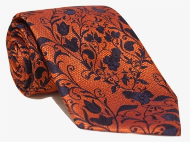 Orange Floral Extra Long Necktie , Png Download - Paisley, Transparent Png, Transparent PNG