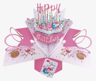 Happy Birthday Cake Pop-up Greeting Card - Pop Up Card Happy Birthday, HD Png Download, Transparent PNG