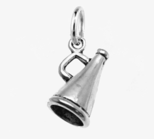 Silver Cheerleading Megaphone Charm With Jump Ring - Locket, HD Png Download, Transparent PNG