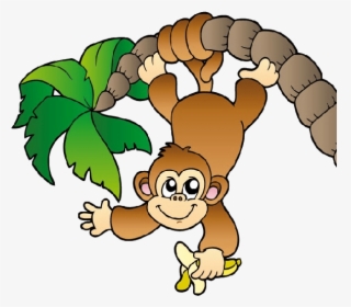 Cute Monkey Clip Art Cute Monkey Clipart Cute - Monkey Hanging From A Tree, HD Png Download, Transparent PNG