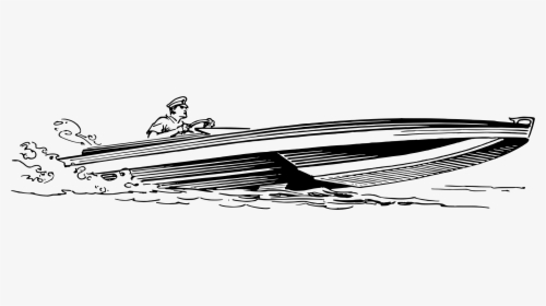 Speedboat Clip Arts - Black And White Speed Boat Clipart, HD Png Download, Transparent PNG